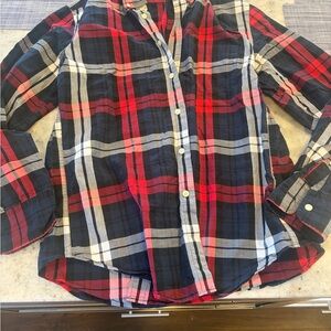 J. Crew Washed Tartan Plaid Shirt - Red, Navy & White
